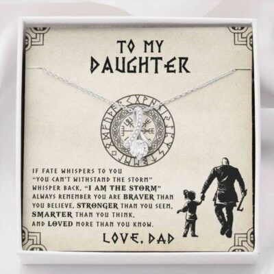 Daughter Necklace, To My Daughter Necklace Gift – The Storm – Viking Dad To Daughter