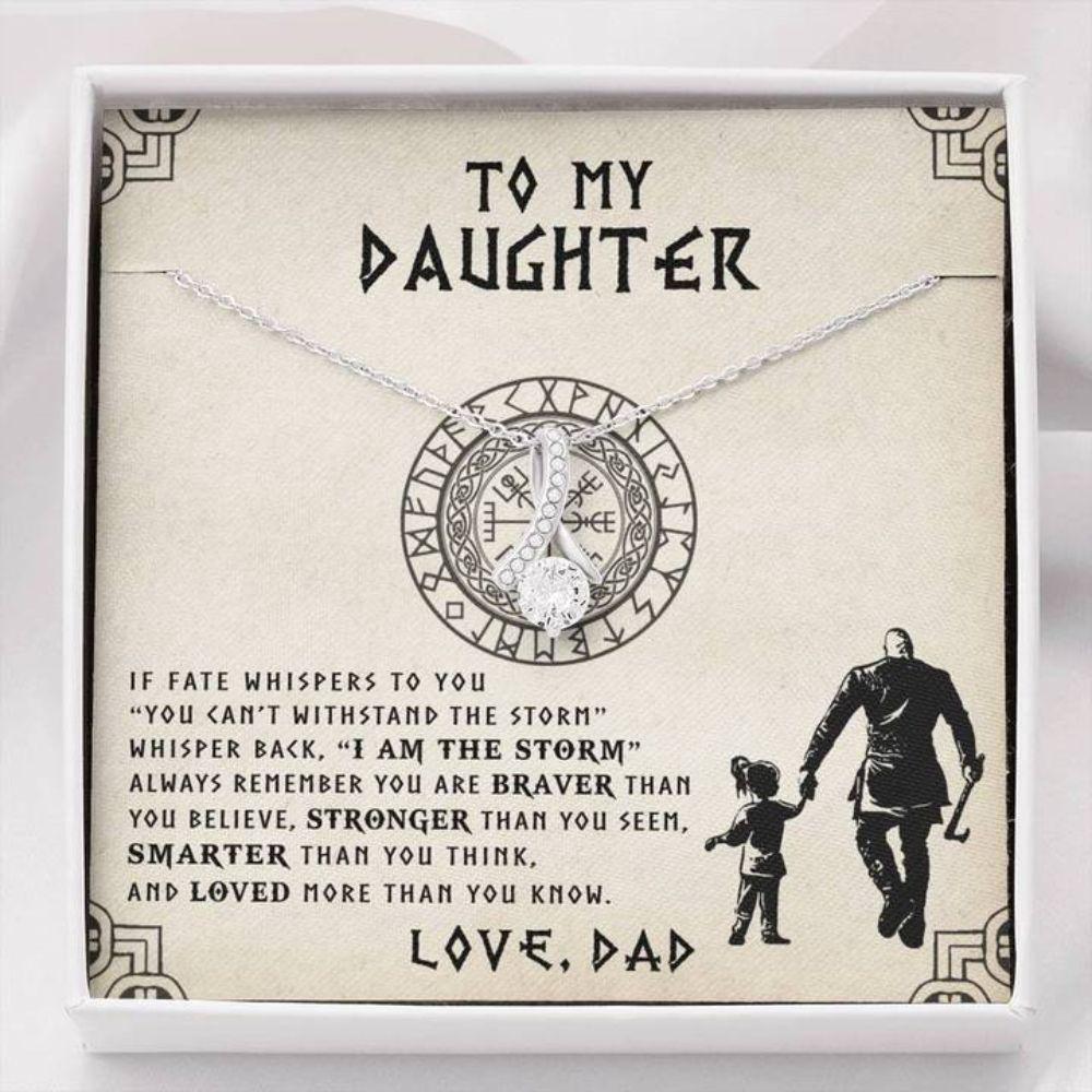 Daughter Necklace, To My Daughter Necklace Gift - The Storm - Viking Dad To Daughter