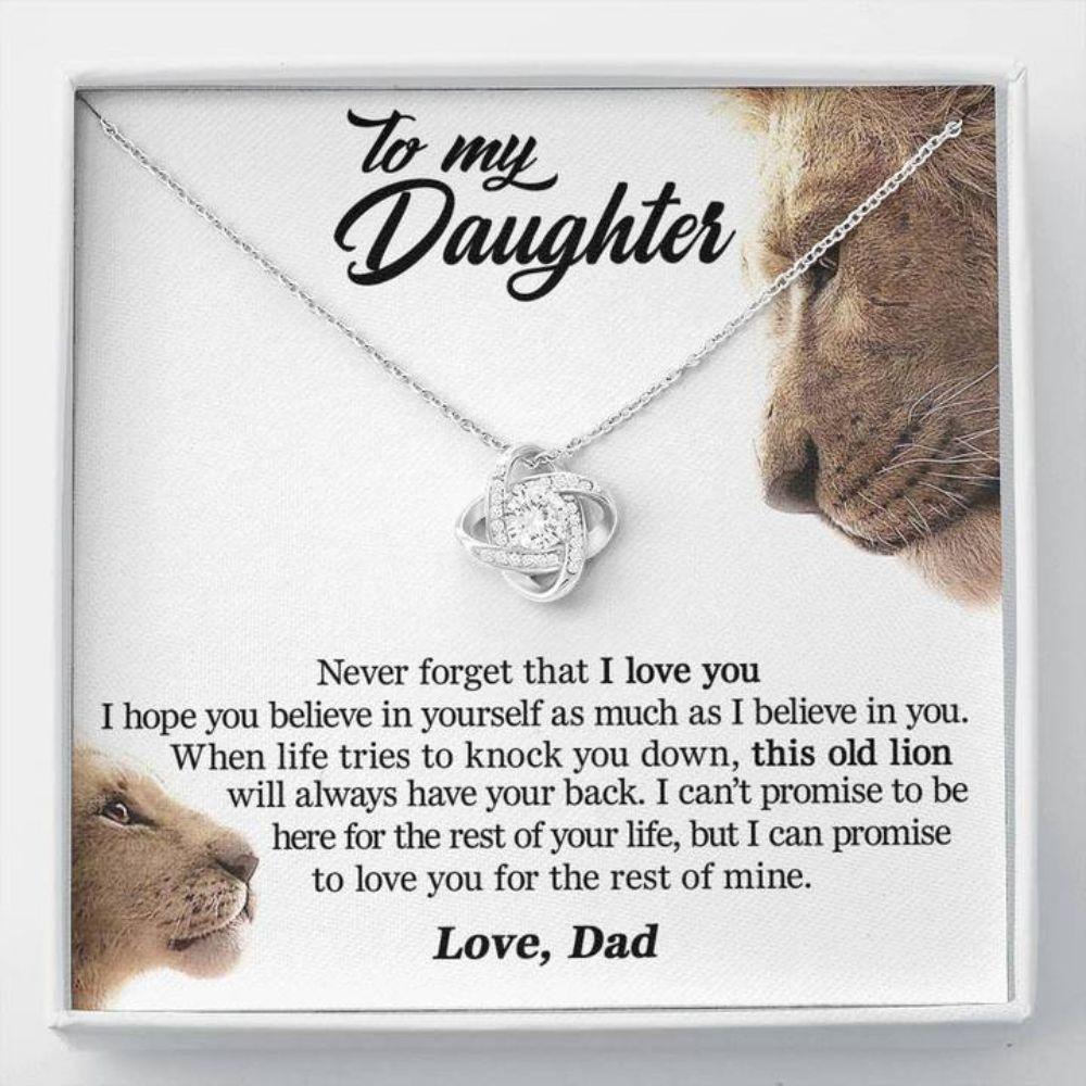 Daughter Necklace, To My Daughter Necklace Gift - This Old Lion Will Always Have Your Back