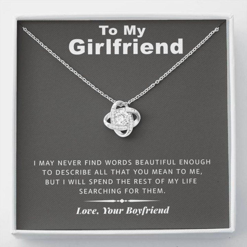 Girlfriend Necklace, To My Girlfriend Necklace Gift - Never Find The Words