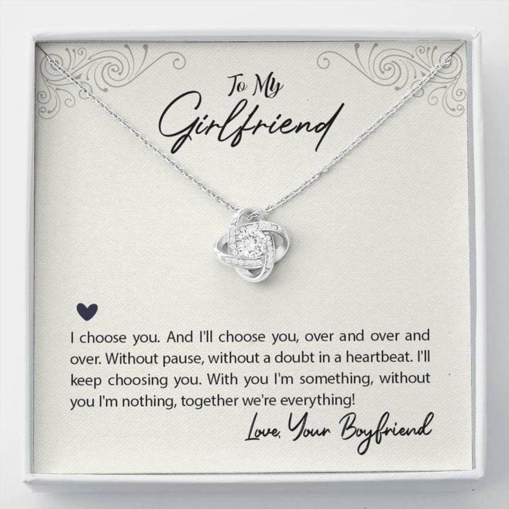 Girlfriend Necklace, To My Girlfriend We'Re Everything Love Knot Necklace Gift