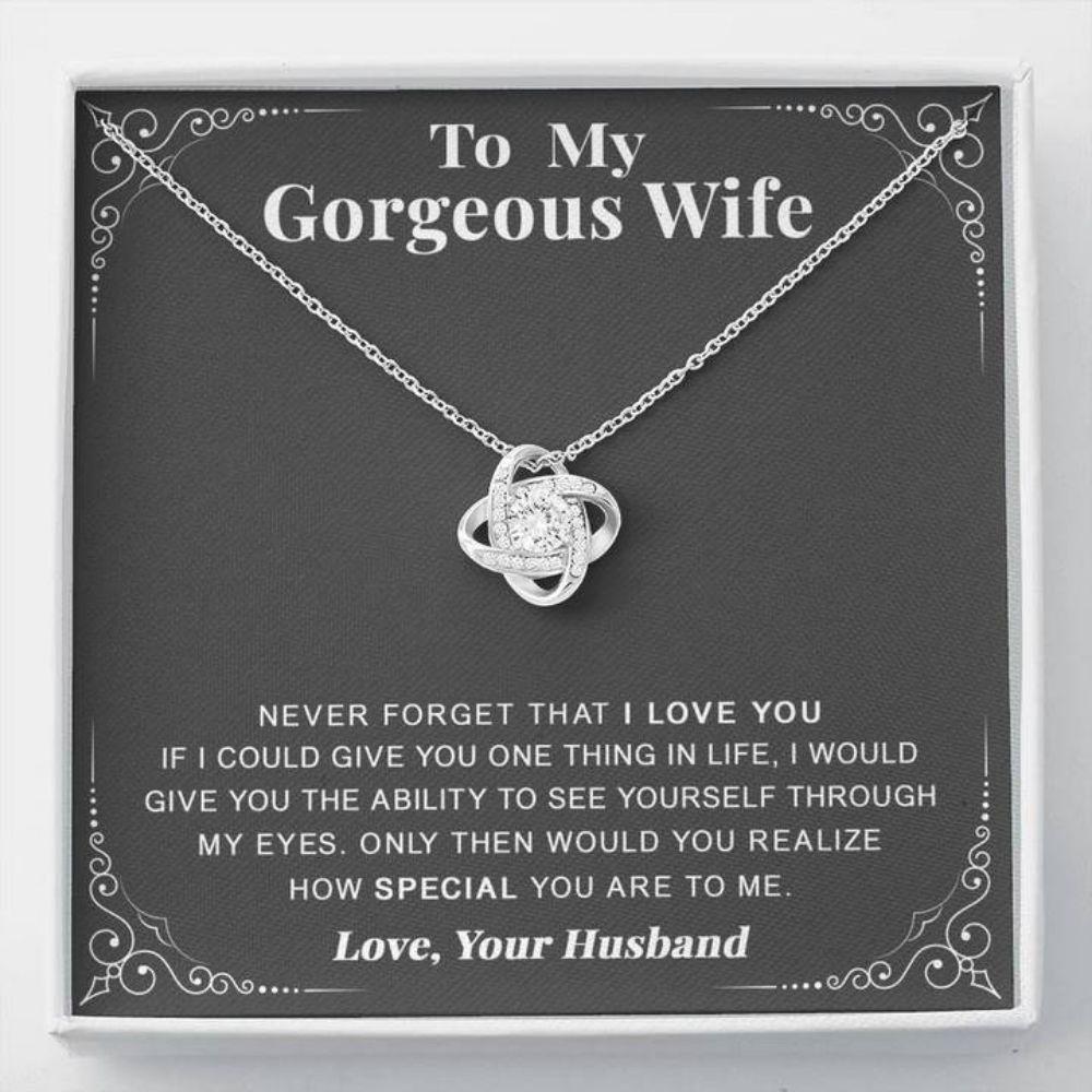 Wife Necklace, To My Gorgeous Wife Necklace - Never Forget That I Love You