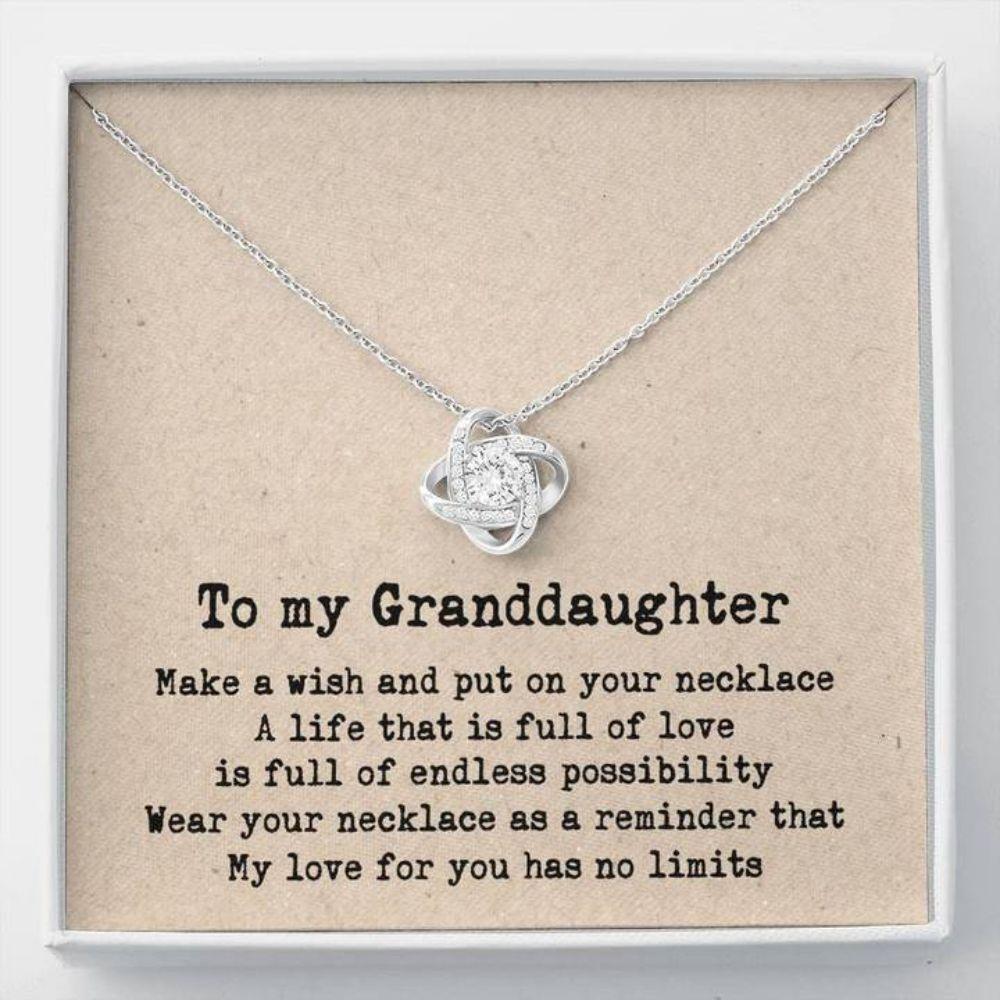 Granddaughter Necklace, To My Granddaughter Necklace Gift - Infinity Heart Necklace