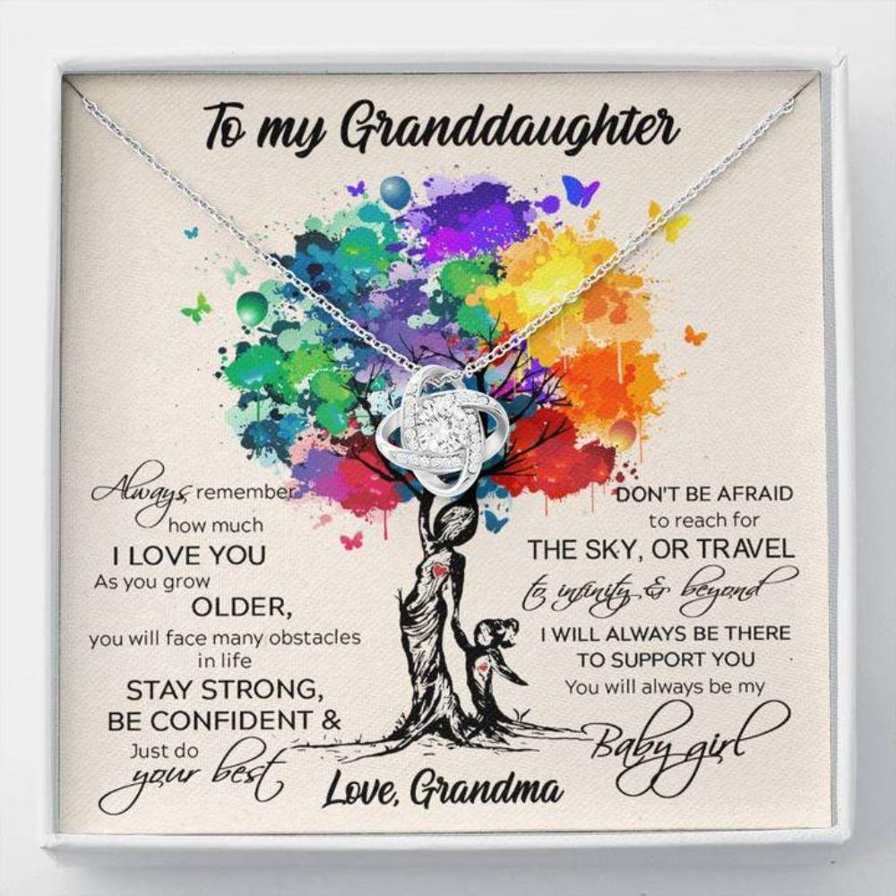 Granddaughter Necklace, To My Granddaughter Necklace - Stay Strong Be Confident - Gift From Grandma
