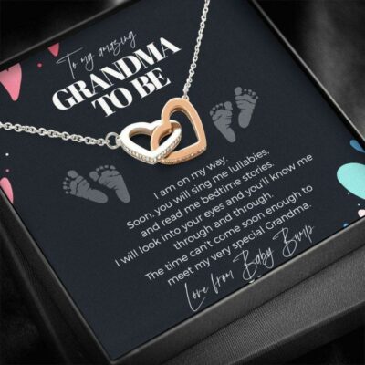 Grandmother Necklace, To My Grandma To Be Necklace – Pregnancy Gift For Grandma From Baby Bump