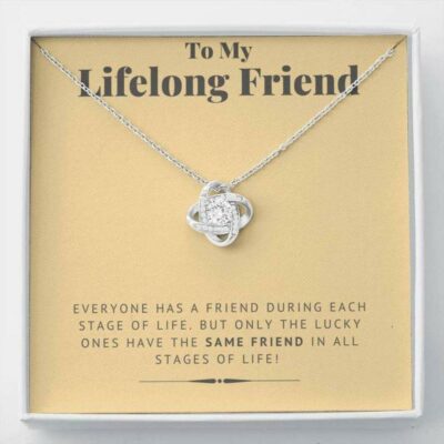 Friend Necklace, To My Lifelong Friend “Same Friend” Love Knot Necklace Gift