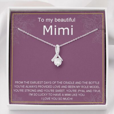 Grandmother Necklace, To my mimi necklace gift, blessed mimi, best mimi ever