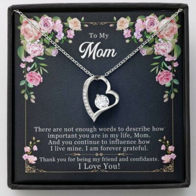 Mom Necklace, To My Mom “Enough Words-So” Heart Necklace Gift