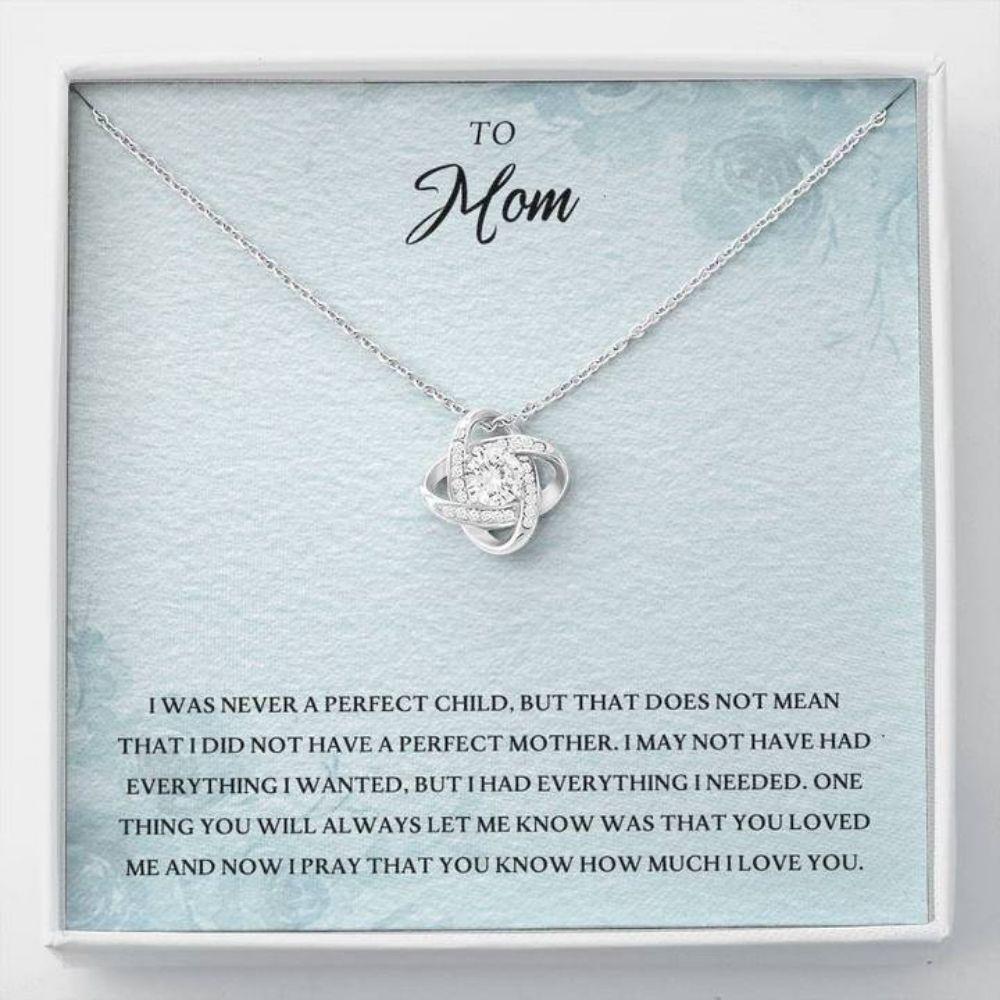 Mom Necklace, To My Mom "Everything I Needed Pb" Love Knot Necklace Gift