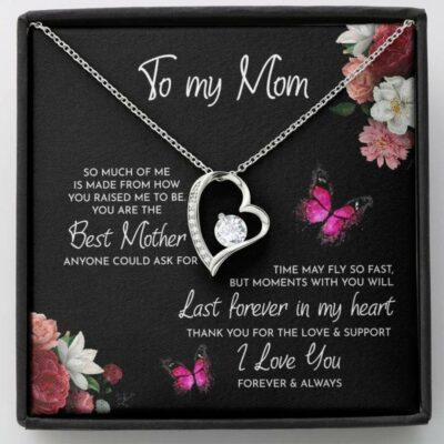 Mom Necklace, To My Mom “Raised-Pb” Heart Necklace Best Mother Gift