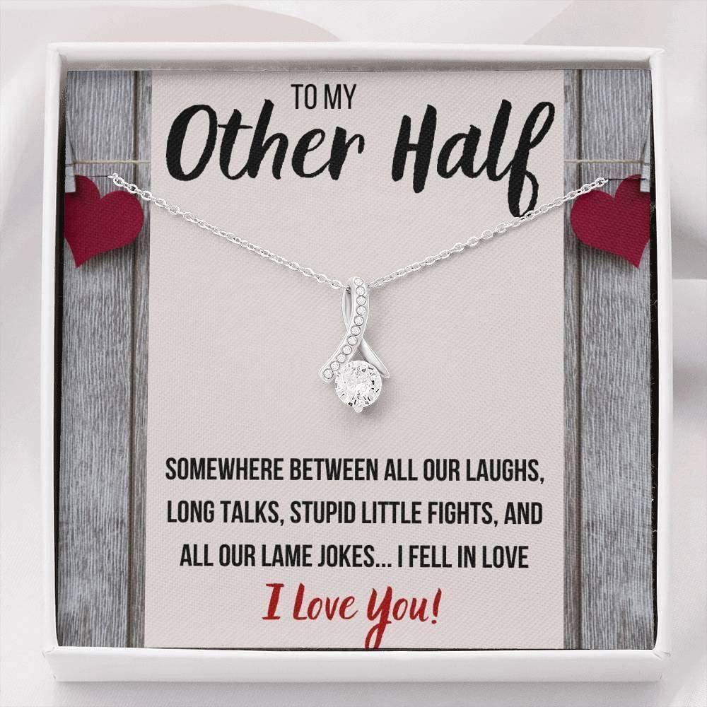 Girlfriend Necklace, Future Wife Necklace, To My Other Half I Fell In Love Necklace Gift For Wife or Fiance