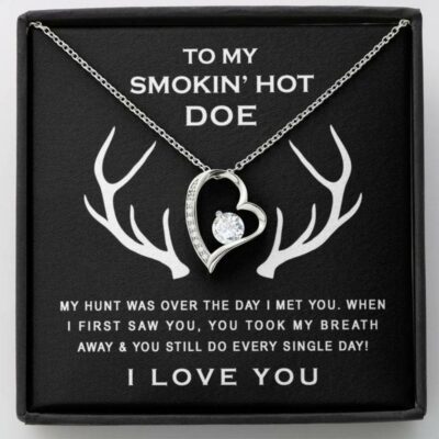 Wife Necklace, To My Smokin’ Hot Doe Necklace Gift For Future Wife Fiance Girlfriend Deer