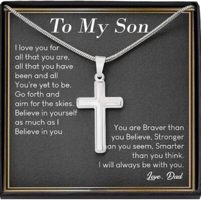 Son Necklace, To My Son Cross Necklace, Gift For From Dad Father