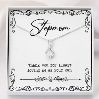 Stepmom Necklace, To My Stepmom Thank You Mom Necklace – Bonus Mom Gift Mother Day Necklace