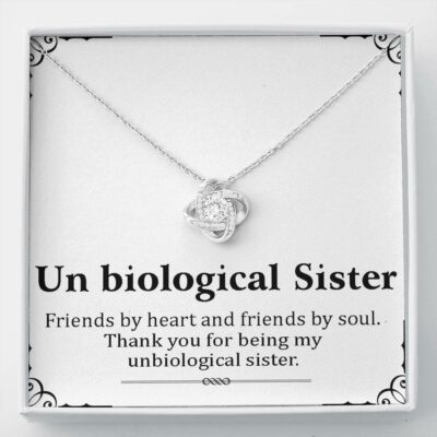 Sister Necklace, To my unbiological sister gift – friendship knot necklace gift – gift for bffs