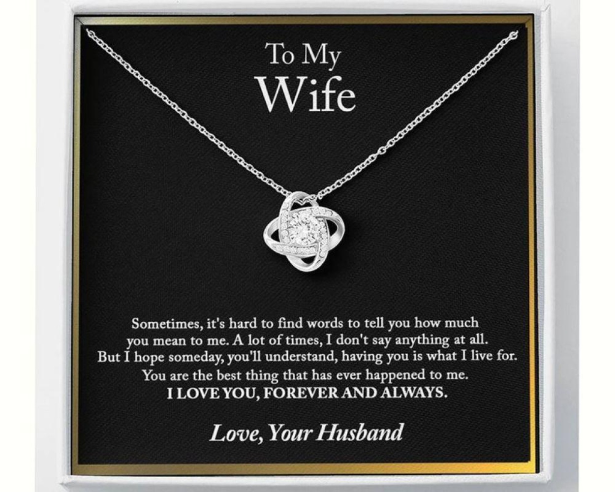 Wife Necklace, To My Wife Necklace Gift From Husband, Wife Birthday Necklace Gift, Anniversary