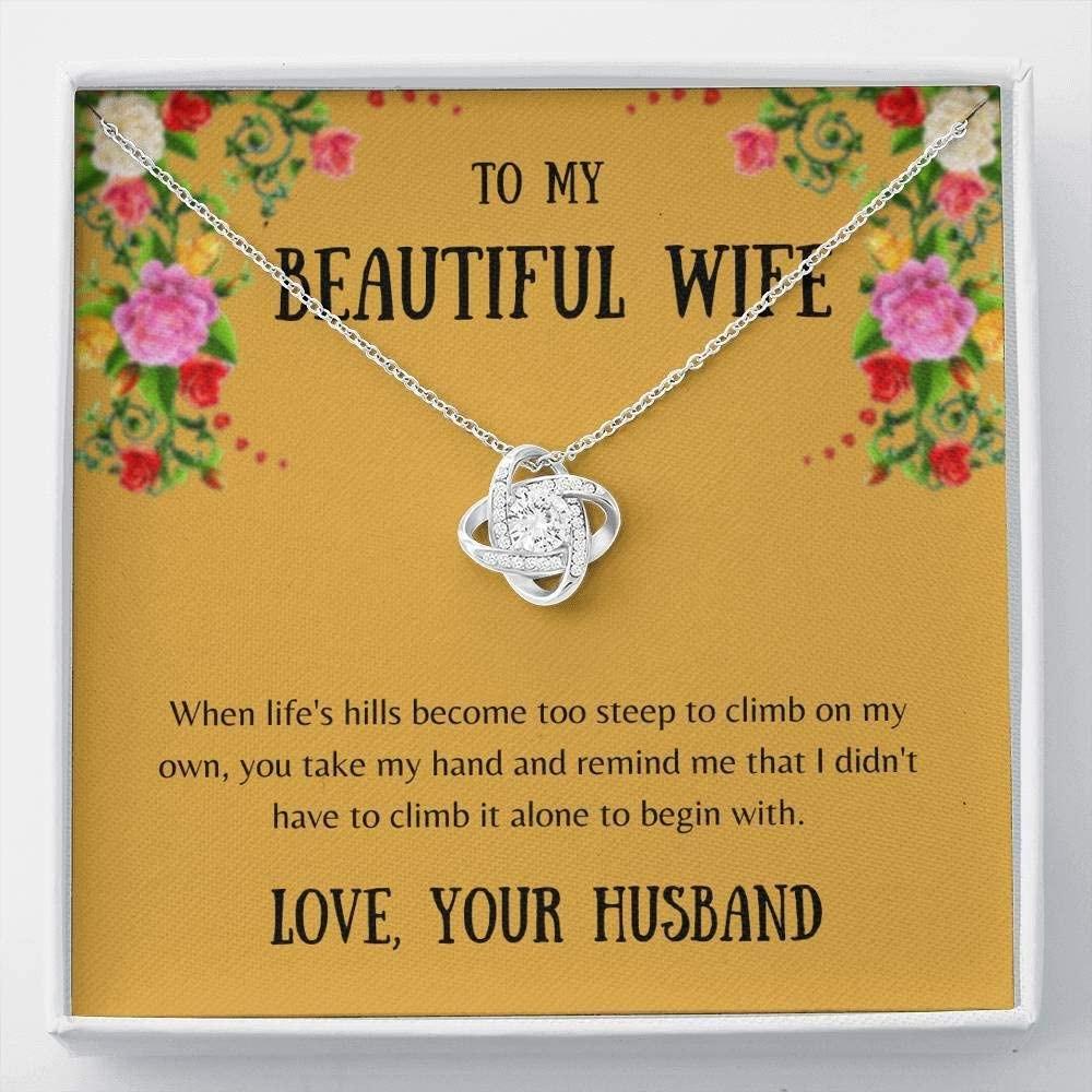 Wife Necklace, To my wife necklace gift - when life's hills become - necklace gift sweet message