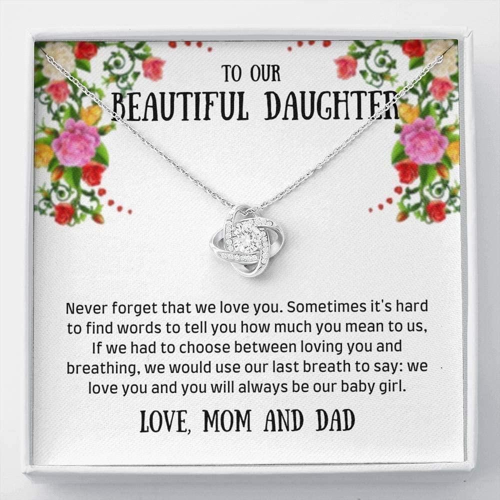 Daughter Necklace, To our daughter necklace gift - never forget necklace