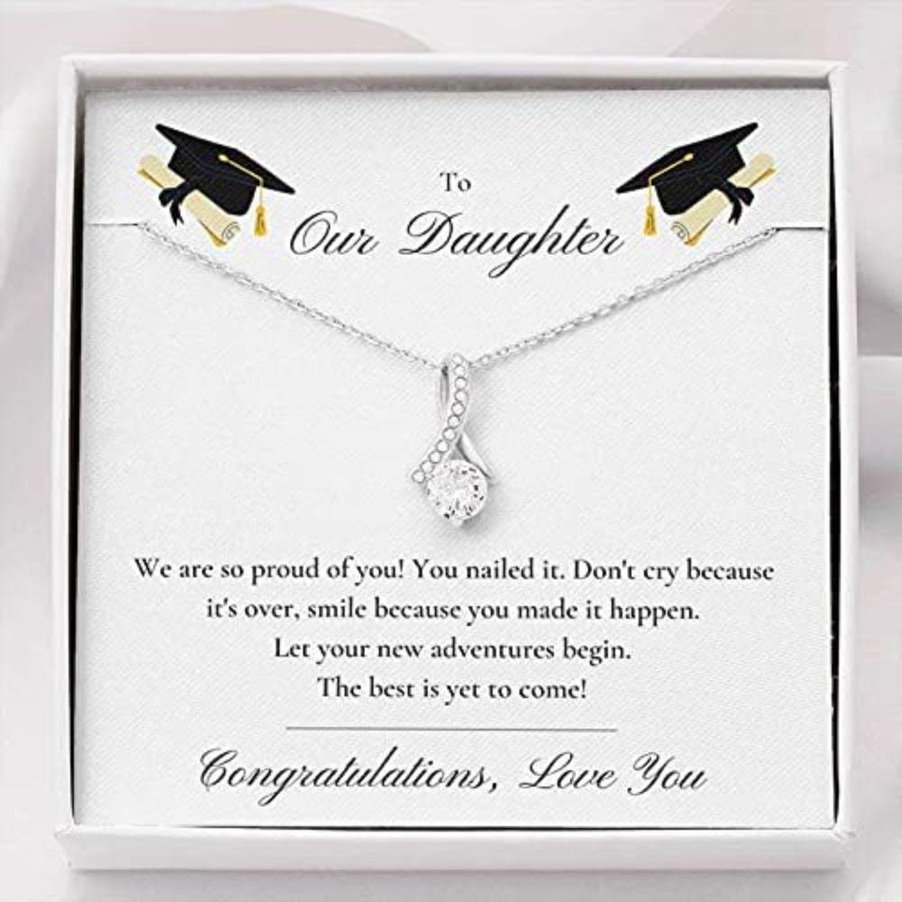 Daughter Necklace, To Our Daughter Sparkling Necklace Graduation Gift For Daughter From Parents