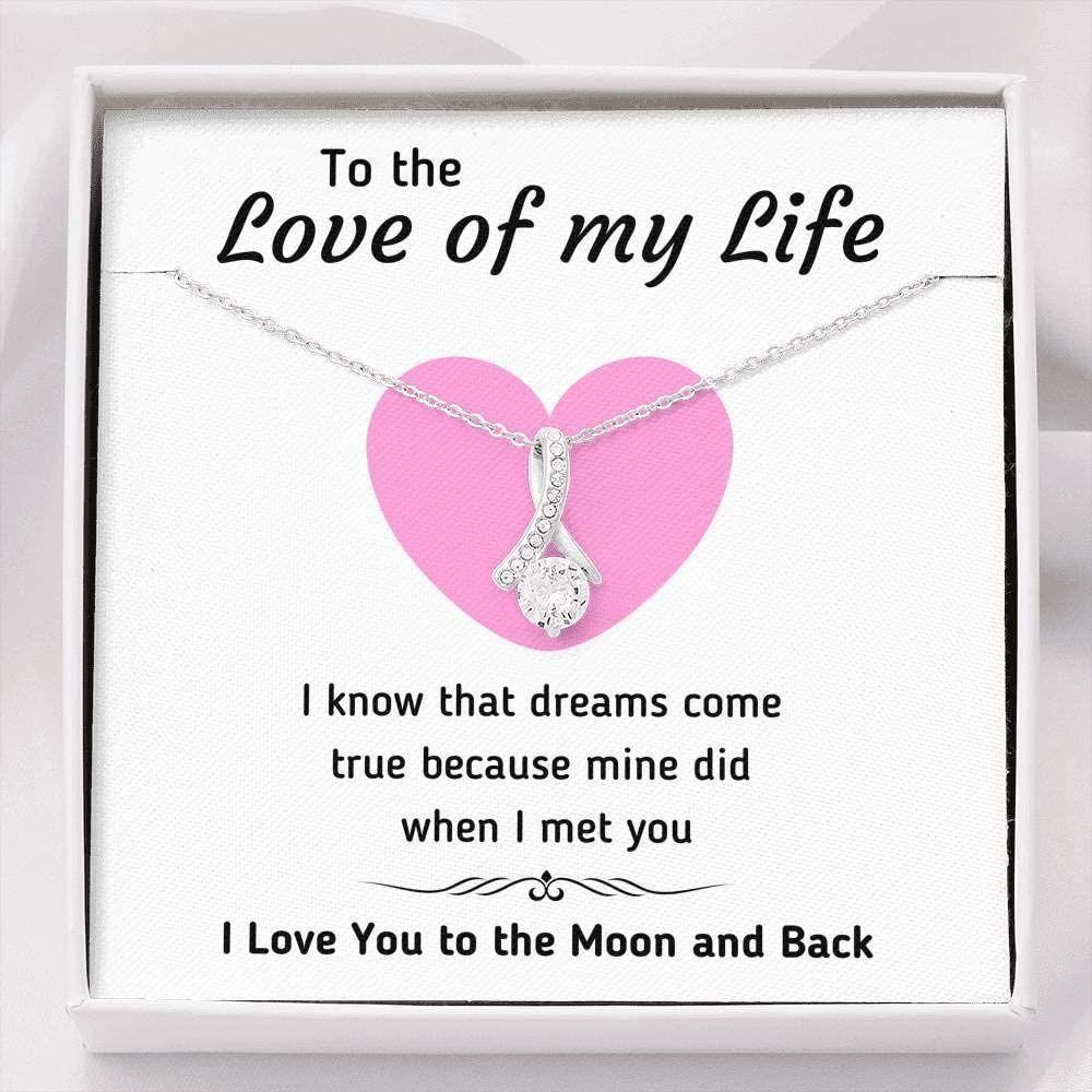 Wife Necklace, To The Love Of My Life Necklace. Gift For Wife Fiance Girlfriend Babe