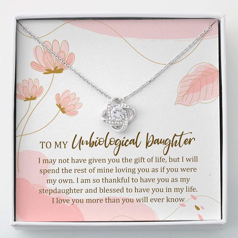 thumbnail image 2 of Sterling Silver Unbiological Daughter Necklace - S925 Adjustable Interlocking Circle Pendant 2 of 13