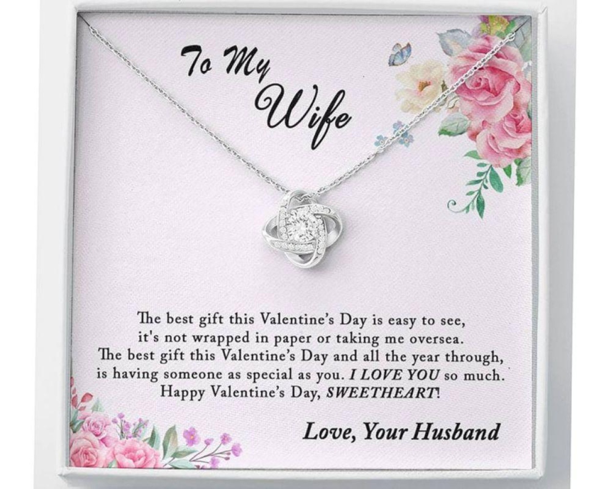 Wife Necklace, Valentines Day Gift Necklace For Wife From Husband, First Married, Romantic