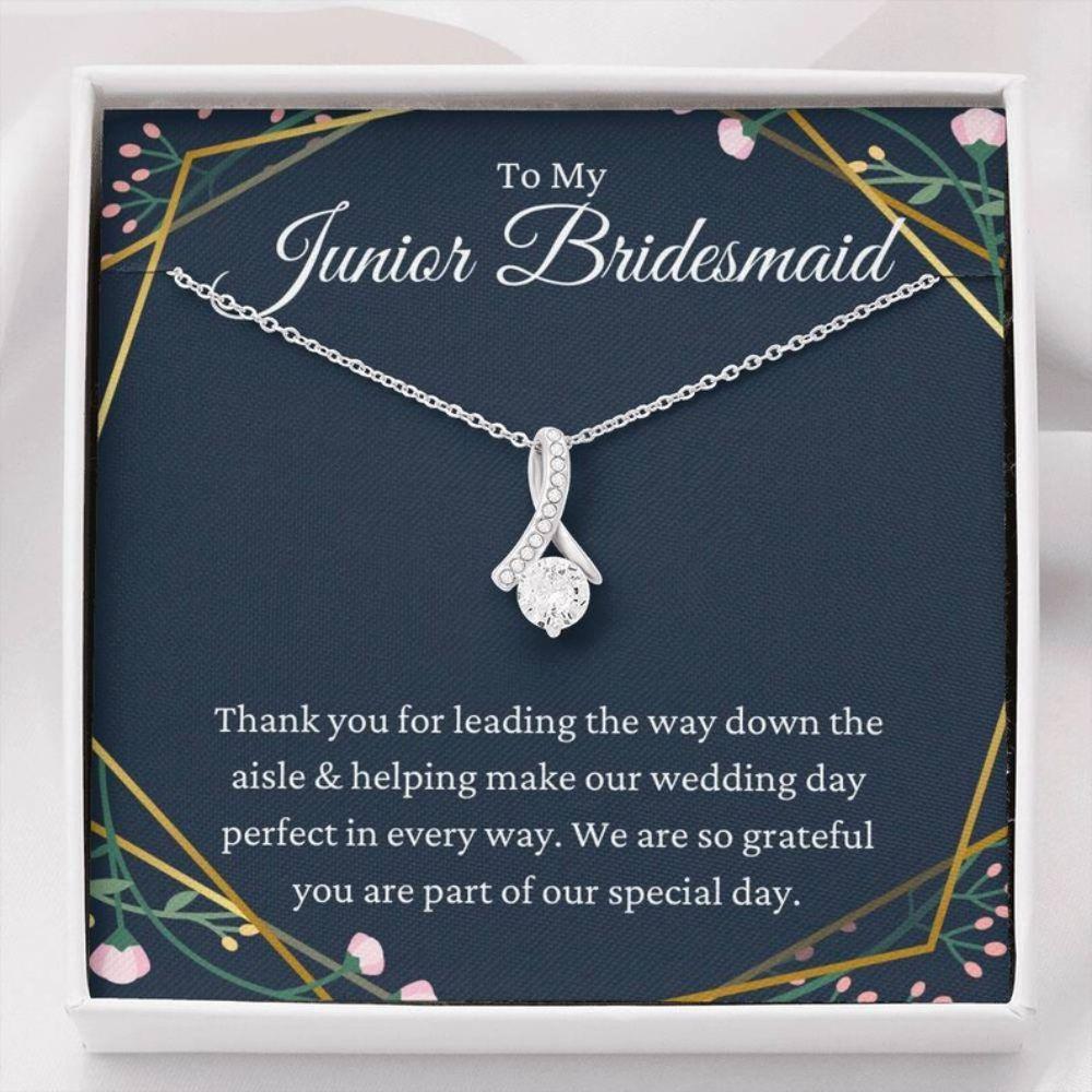 Friend Necklace, Junior Bridesmaid Gift Necklace, Flower Girl Gift For Jr Bridesmaid Wedding