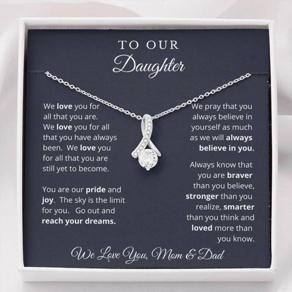 Daughter Necklace, Neckalce Gift For Daughter From Mom And Dad, To Our Daughter Necklace