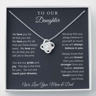 Daughter Necklace, Necklace Gift For Daughter From Mom And Dad, To Our Daughter Necklace