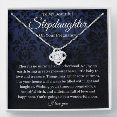 Stepdaughter Pregnancy Necklace, Gift For Mom To Be, Expecting Mom
