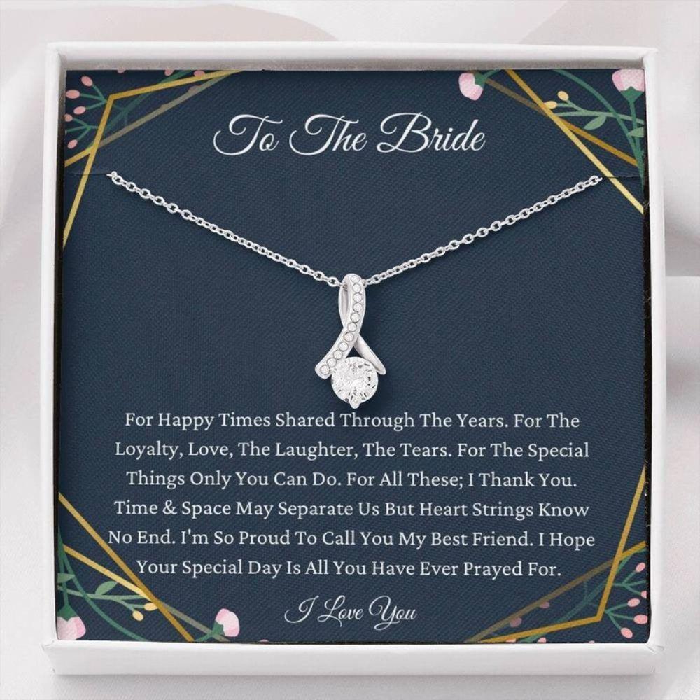 Best Friend Necklace, To My Best Friend On Your Wedding Day Necklace Gift, To Bride Necklace