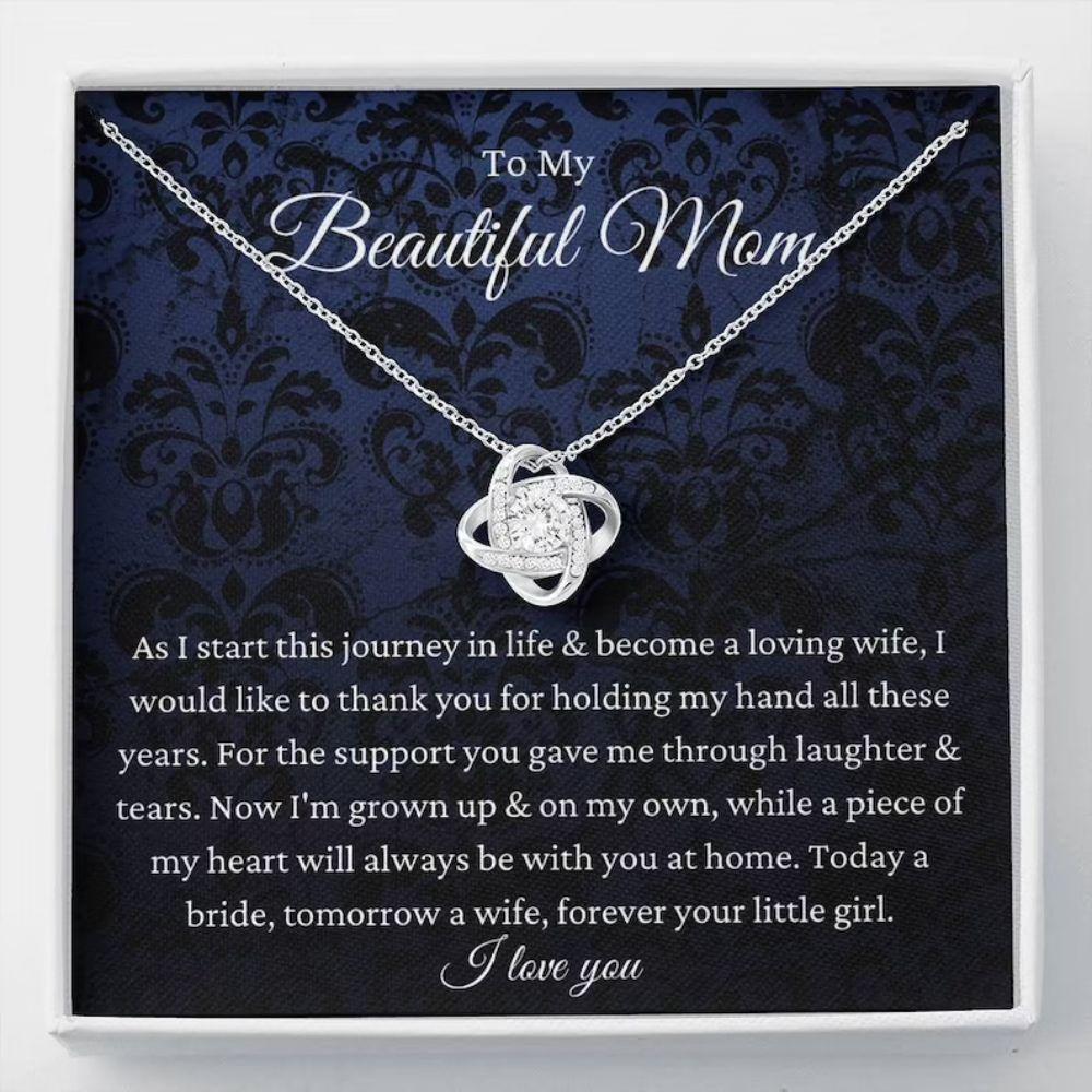 To my Mother on my wedding day  thank you mom wedding gift mother of the bride gift mom of bride necklace mom wedding gift from bride