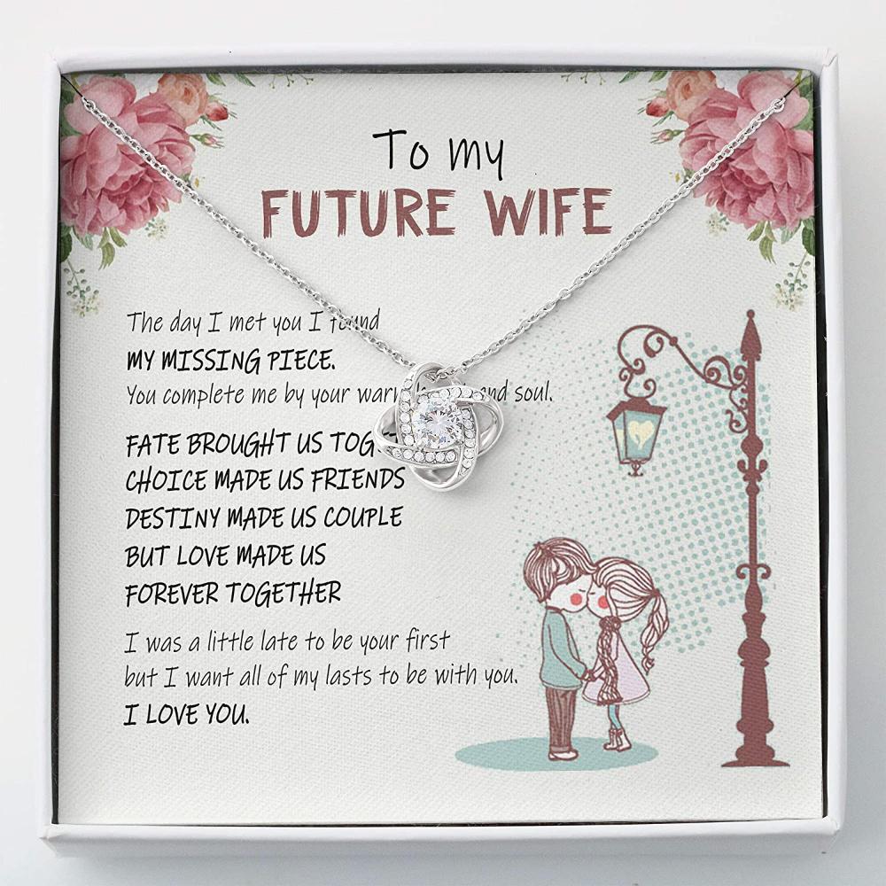 Wife Necklace - To My Future Wife Love Knot Necklace With Gift Box