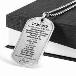 Dad Dog Tag Father’s Day Gift, Thanks For Everything Dad Dog Tag Military Chain Necklace Gift For Dad