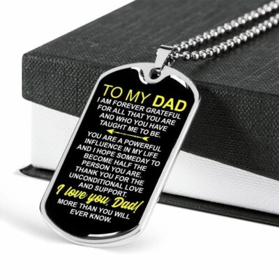 Dad Dog Tag Father’s Day Gift, Birthday Gift For Dad Dog Tag Military Chain Necklace I Love You More Than You Will Ever Know