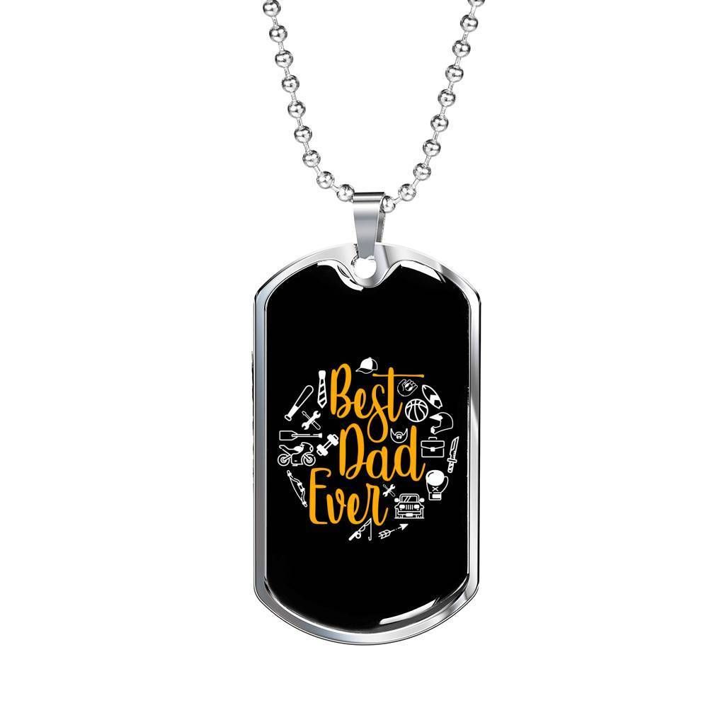 Dad Dog Tag Father's Day Gift, Custom Best Dad Ever Dog Tag Military Chain Necklace Gift For Men Dog Tag