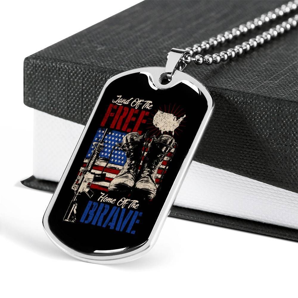 Dad Dog Tag Father's Day Gift, Custom Dog Tag Military Chain Necklace For Veteran Dad Gun Dog Tag