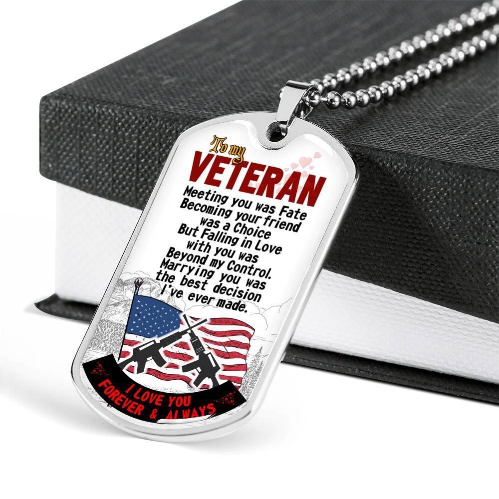 Dad Dog Tag Father's Day Gift, Custom Gift For Hubby Veteran Dad Dog Tag Military Chain Necklace Dog Tag