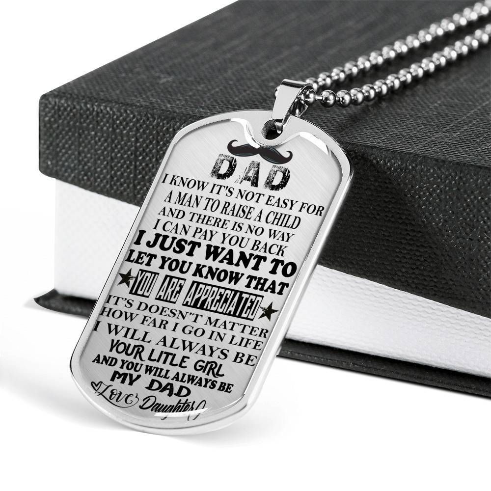 Dad Dog Tag Father's Day Gift, Custom You Are Appreciated Dog Tag Military Chain Necklace Giving Daddy Dog Tag