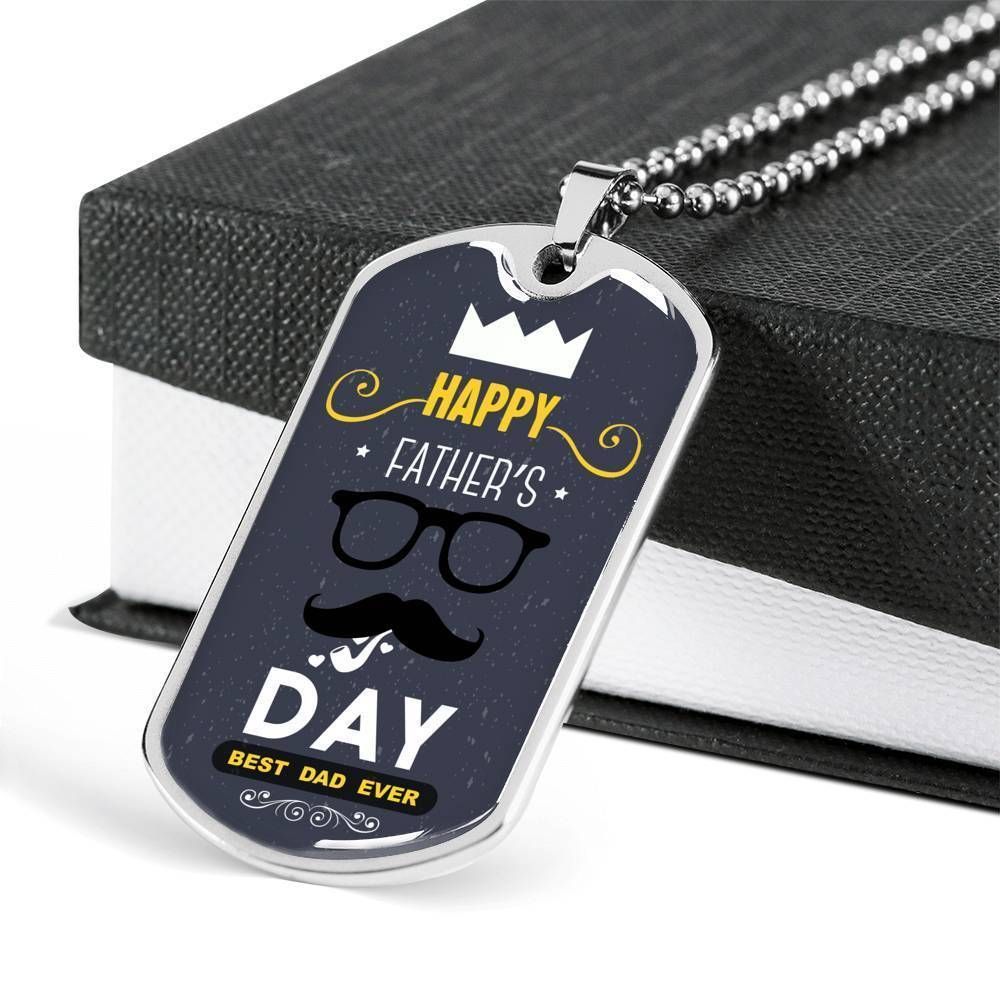 Dad Dog Tag Father's Day Gift, Happy Father's Day Dog Tag Military Chain Necklace For Dad Dog Tag-1