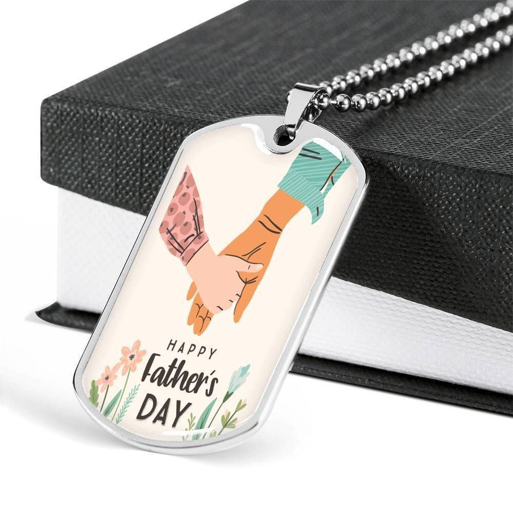 Dad Dog Tag Father's Day Gift, Happy Father's Day Dog Tag Military Chain Necklace For Dad Dog Tag-2