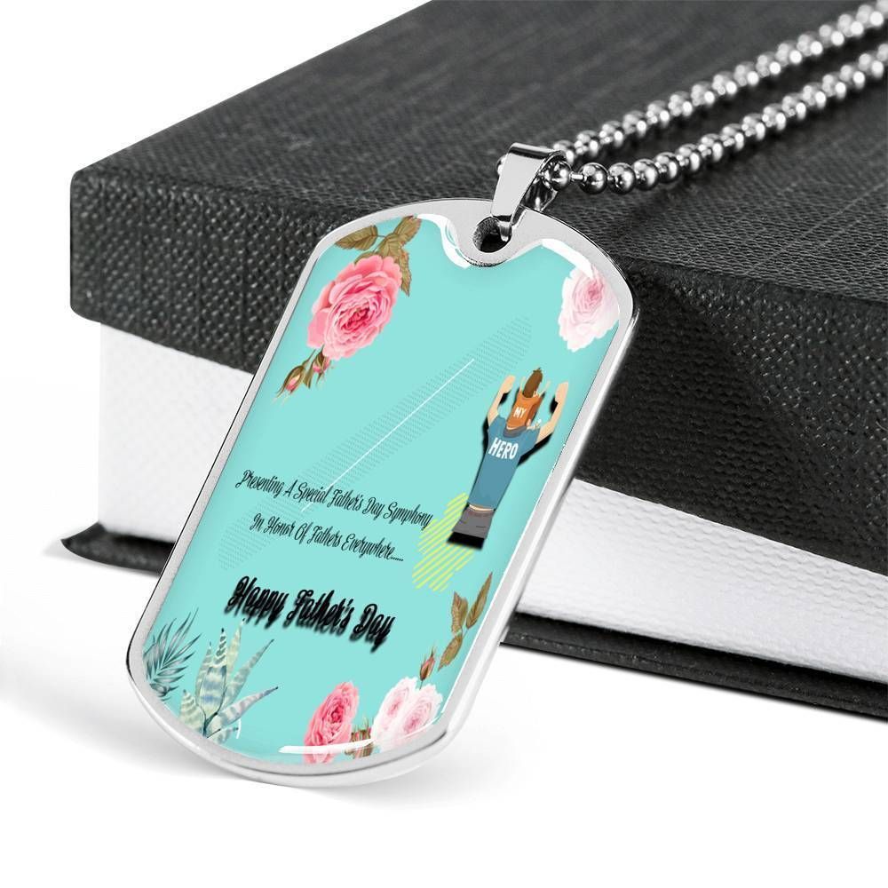 Dad Dog Tag Father's Day Gift, Happy Father's Day Dog Tag Military Chain Necklace For Dad Dog Tag-3