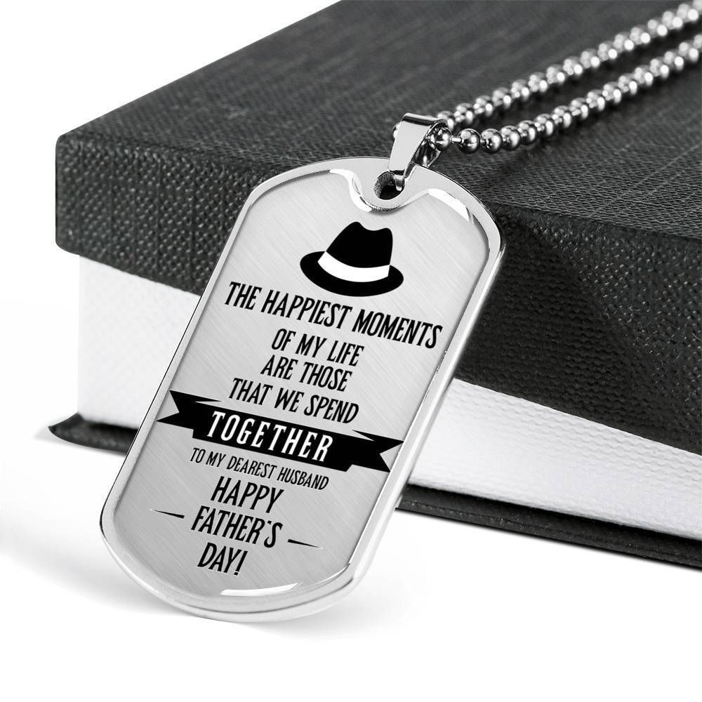 Dad Dog Tag Father's Day Gift, Happy Father's Day Dog Tag Military Chain Necklace For Dad Dog Tag-5