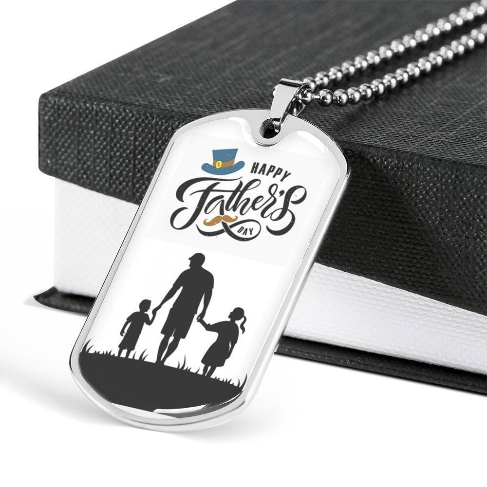 Dad Dog Tag Father's Day Gift, Happy Father's Day Dog Tag Military Chain Necklace For Dad Dog Tag-6