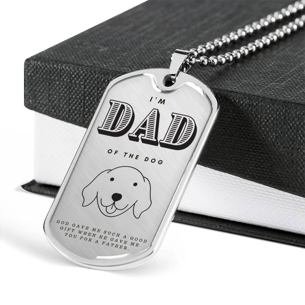 Dad Dog Tag Father's Day Gift, I'm Dad Of The Dog Dog Tag Military Chain Necklace For Dad Dog Tag