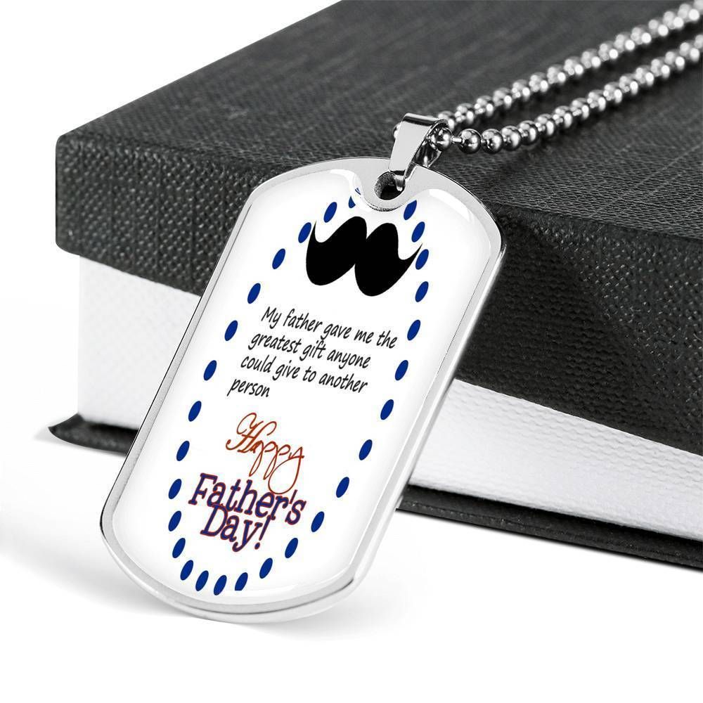 Dad Dog Tag Father's Day Gift, It Is Impossible To Forget Father's Contribution Dog Tag Military Chain Necklace For Dad