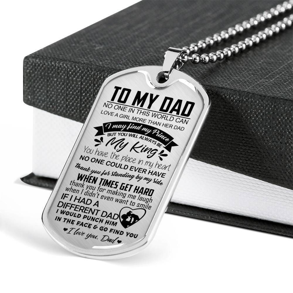 Dad Dog Tag Father's Day Gift, No One In This World Dog Tag Military Chain Necklace Gift For Daddy