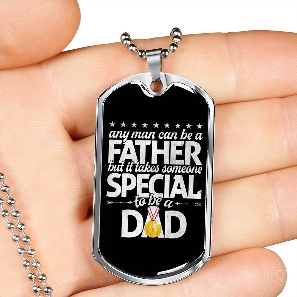 Dad Dog Tag Father's Day Gift, Someone Special To Be Dad Dog Tag Military Chain Necklace Gift For Dad