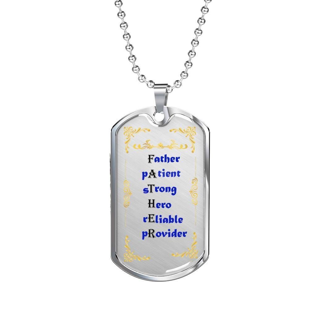 Dad Dog Tag Father's Day Gift, Something About Father Dog Tag Military Chain Necklace Gift For Daddy