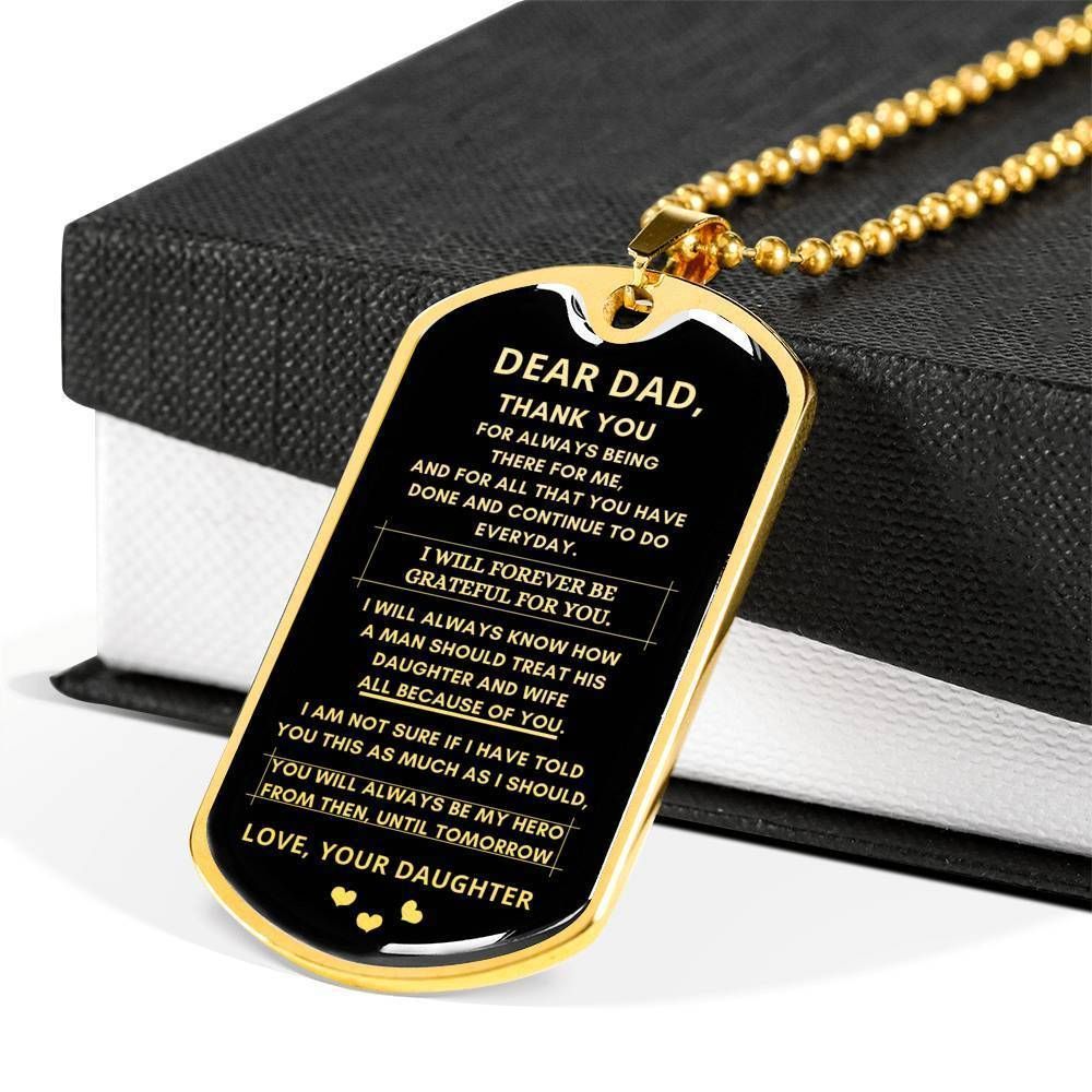 Dad Dog Tag Father's Day Gift, Thank For Everything Dog Tag Military Chain Gift For Daddy Dog Tag